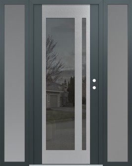 Diamond C15 68" x 80" anthracite/anthracite mirrored Glass Panel stainless steel LHI with 2 Sidelites frosted Glass