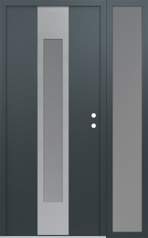 DIAMOND A1 52" X 80" ANTHRACITE/ANTHRACITE FROSTED GLASS PANEL STAINLESS STEEL LHI WITH SIDELITE FROSTED GLASS