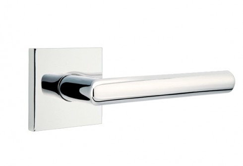 EMTEK STUTTGART LEVER WITH SQUARE ROSETTE PASSAGE LH POLISHED CHROME (US26) 5110
