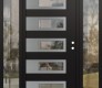 Modern Steel Front Door Diamond D3 68" x 80" black/black clear Glass Panel stainless steel LHI with 2 Sidelites clear Glass
