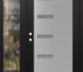 Modern Steel Front Door Diamond C8 50" x 80" black/white frosted Glass Panel stainless steel RHI with Sidelite clear Glass