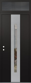 DIAMOND A2 36" X 96" BLACK/BLACK CLEAR GLASS PANEL STAINLESS STEEL RHI WITH TRANSOM MIRRORED GLASS