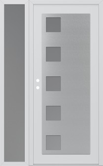 Diamond C5 48" x 80" white/white frosted Glass Panel stainless steel RHI with Sidelite frosted Glass