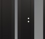 Modern Steel Front Door DIAMOND A2 50" X 80" BLACK/WHITE FROSTED GLASS PANEL BLACK LHI WITH SIDELITE FROSTED GLASS