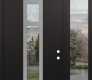 DIAMOND A9 48" X 96" BLACK/BLACK CLEAR GLASS PANEL STAINLESS STEEL RHI WITH SIDELITE AND TRANSOM CLEAR GLASS