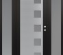 Modern Steel Front Door Diamond C5 60" x 80" black/white frosted Glass Panel stainless steel LHI with 2 Sidelites frosted Glass