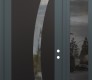Modern Steel Front Door Diamond C4 52" x 96" anthracite/anthracite clear Glass Panel black LHI with Sidelite and Transom mirrored Glass