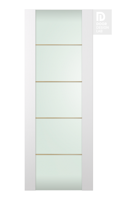 Palladio 202 4H Gold Strips Vetro Bianco Noble Slab doors