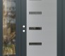 Modern Steel Front Door Diamond C8 50" x 80" anthracite/anthracite mirrored Glass Panel stainless steel RHI with Sidelite clear Glass