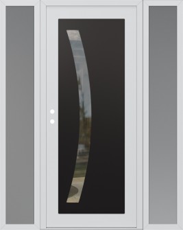 Diamond C4 60" x 80" white/white clear Glass Panel black RHI with 2 Sidelites frosted Glass