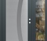 Modern Steel Front Door Diamond C4 50" x 80" anthracite/anthracite frosted Glass Panel stainless steel LHI with Sidelite clear Glass