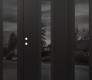 Modern Steel Front Door DIAMOND A11 64" X 80" BLACK/BLACK MIRRORED GLASS PANEL BLACK RHI WITH 2 SIDELITES MIRRORED GLASS