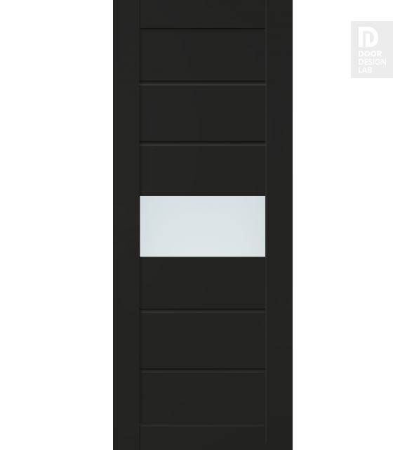 DOOR SLAB EDNA VETRO BLACK MATTE 28" X 80" X 1 3/4" FROSTED GLASS