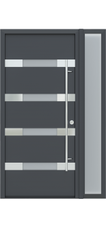 MODERN FRONT STEEL DOOR AURA ANTRACIT/WHITE 49 1/4" X 81 11/16" LHI + SIDELITE RIGHT