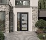 Diamond C2 50" x 80" black/black clear Glass Panel stainless steel RHI with Sidelite clear Glass