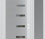 Modern Steel Front Door Diamond C8 48" x 96" white/white clear Glass Panel stainless steel LHI with Sidelite and Transom frosted Glass