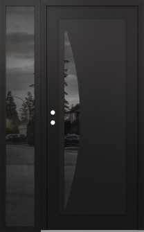 Diamond C13 50" x 80" black/black mirrored Glass Panel black RHI with Sidelite mirrored Glass