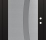 Modern Steel Front Door Diamond C4 36" x 80" black/white frosted Glass Panel stainless steel LHI