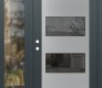 Modern Steel Front Door Diamond C2 52" x 80" anthracite/anthracite mirrored Glass Panel stainless steel RHI with Sidelite clear Glass