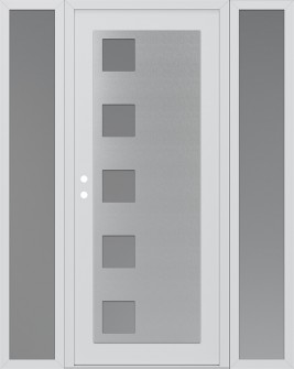 Diamond C5 60" x 80" white/white frosted Glass Panel stainless steel RHI with 2 Sidelites frosted Glass