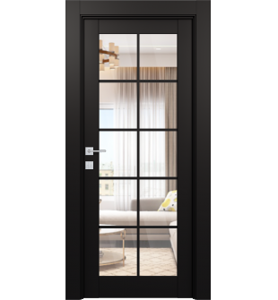 Avon 10 Lite Clear Black Matte Single Doors