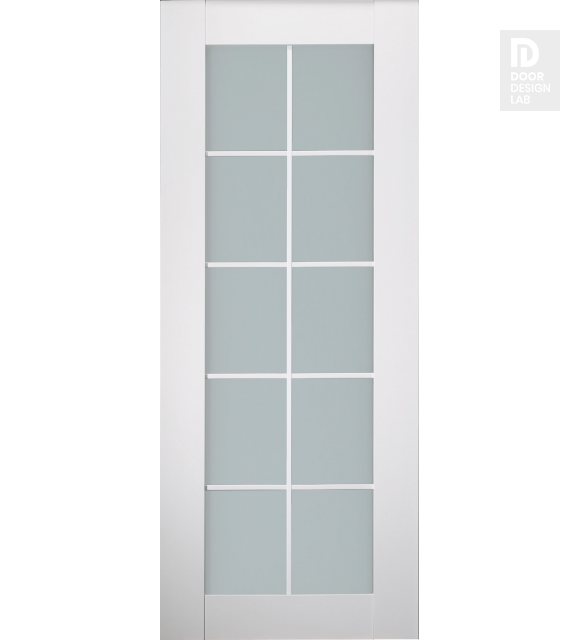 DOOR SLAB SMART PRO 10 LITE VETRO POLAR WHITE 18" X 96" X 1 3/4" TEMPERED FROSTED GLASS