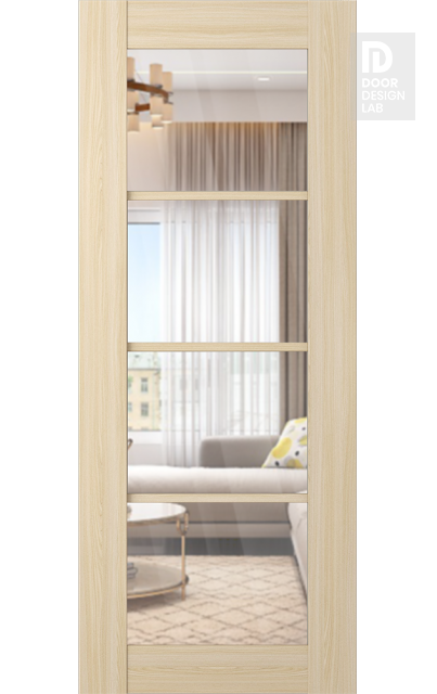 DOOR SLAB AVON 4 LITE CLEAR VETRO LOIRE ASH 30" X 96" X 1 3/4" TEMPERED CLEAR GLASS
