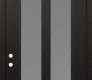 Modern Steel Front Door Diamond C14 36" x 96" black/white frosted Glass Panel black RHI with Transom frosted Glass