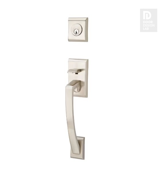 EMTEK ARES DOUBLE CYLINDER KEYD 4827 SATIN NICKEL US15 for Steel Front Doors