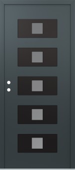 Diamond D8 36" x 80" anthracite/anthracite frosted Glass Panel black RHI