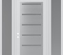 Modern Steel Front Door Diamond C11 60" x 96" white/white frosted Glass Panel stainless steel RHI with 2 Sidelites and Transom frosted Glass