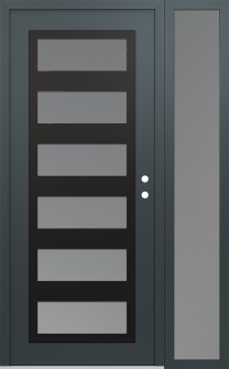 Diamond C9 50" x 80" anthracite/anthracite frosted Glass Panel black LHI with Sidelite frosted Glass