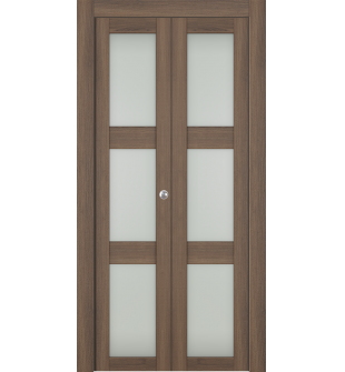 Avon 3 Lite Vetro Pecan Nutwood Bi-folding doors