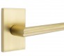 Emtek stuttgart door lever with modern rectangular rosette passage left hand satin brass (us4) 5111