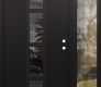Modern Steel Front Door DIAMOND A10 50" X 80" BLACK/BLACK MIRRORED GLASS PANEL BLACK LHI WITH SIDELITE CLEAR GLASS