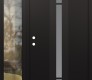 Modern Steel Front Door DIAMOND A4 52" X 80" BLACK/WHITE FROSTED GLASS PANEL BLACK RHI WITH SIDELITE CLEAR GLASS