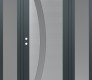 Modern Steel Front Door Diamond C4 68" x 80" anthracite/anthracite frosted Glass Panel stainless steel RHI with 2 Sidelites frosted Glass