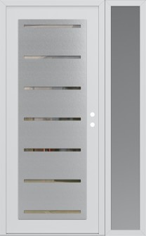 Diamond C11 52" x 80" white/white clear Glass Panel stainless steel LHI with Sidelite frosted Glass