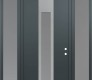 Modern Steel Front Door DIAMOND A1 60" X 96" ANTHRACITE/ANTHRACITE FROSTED GLASS PANEL STAINLESS STEEL LHI WITH 2 SIDELITES AND TRANSOM FROSTED GLASS