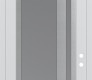 Modern Steel Front Door Diamond C15 36" x 96" white/white frosted Glass Panel stainless steel LHI with Transom frosted Glass