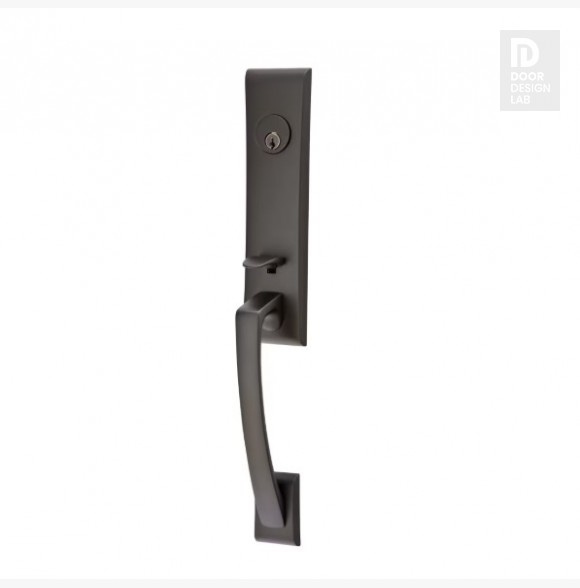 EMTEK APOLLO DOUBLE CYLINDER KEYD 4825 FLAT BLACK US19 for Steel Front Doors