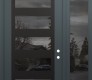 Modern Steel Front Door Diamond C9 50" x 96" anthracite/anthracite mirrored Glass Panel black LHI with Sidelite and Transom mirrored Glass