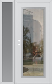 Diamond C1 52" x 80" white/white clear Glass Panel stainless steel RHI with Sidelite frosted Glass