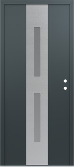 DIAMOND A6 36" X 80" ANTHRACITE/ANTHRACITE FROSTED GLASS PANEL STAINLESS STEEL LHI