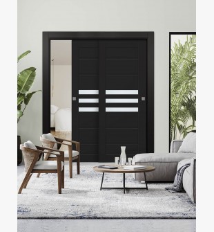 Dome Vetro Black Matte Bypass doors