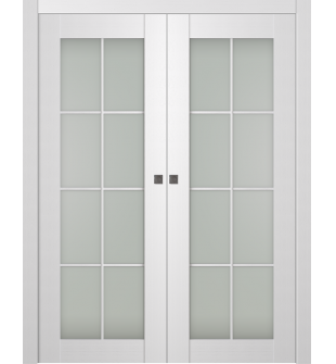 Palladio 8 Lite Vetro Bianco Noble Double pocket doors