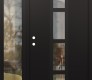 Modern Steel Front Door DIAMOND A10 48" X 80" BLACK/BLACK CLEAR GLASS PANEL BLACK RHI WITH SIDELITE CLEAR GLASS