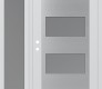 Modern Steel Front Door Diamond C2 52" x 80" white/white frosted Glass Panel stainless steel RHI with Sidelite frosted Glass