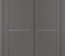 Avon 01 1H Gold Gray Matte Modern Interior Bypass Doors by Belldinni