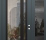 Modern Steel Front Door Diamond C15 52" x 96" anthracite/anthracite clear Glass Panel black LHI with Sidelite and Transom mirrored Glass